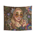 Toker Time Wall Tapestry — Retro Tie-Dye Cannabis Art for Dorms & Living Rooms